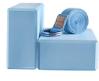 2 Pack Yoga Blocks - (Yoga Block With 1 Yoga Strap) High Density Soft Eva Foam Block.