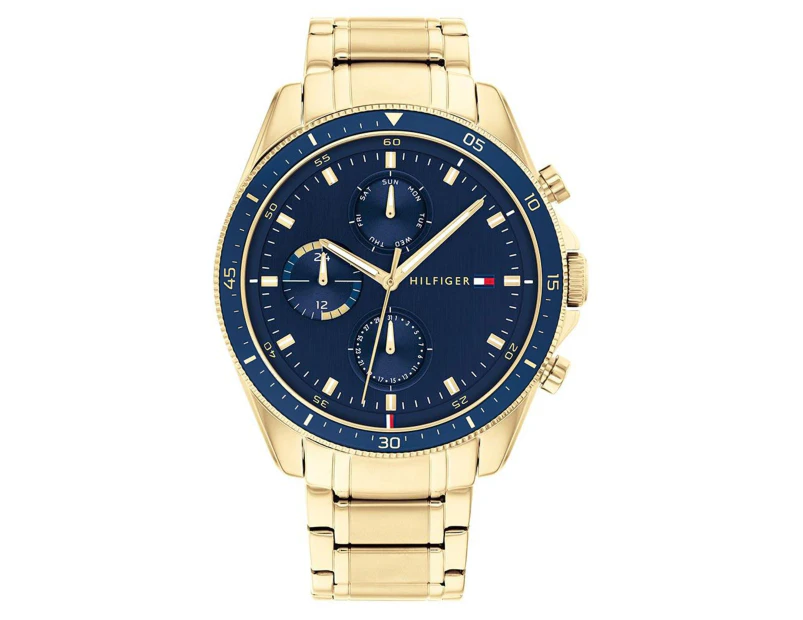 Tommy hilfiger gold and cheap blue watch