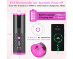 Cordless Automatic Hair Curler, Portable Curling Wand for Hair Styling Anytime, Anywhere, Rechargeable Auto Hair Curler with 6 Temperature