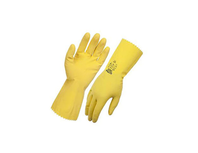Flocklined Rubber Gloves (Dishwash Gloves)