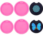 4 Pieces Diy Round Coasters Silicone Mold Homemade Coasters Resin Mold Round Tray Epoxy Mold Jewelry Keychain Pendant Casting Molds