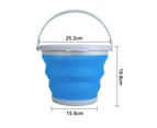 Collapsible Bucket with Handle Foldable Beach Toys Container, 5L Folding , Small Plastic Buckets - Blue