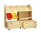 Keezi 3 Tiers Kids Bookshelf Storage Children Bookcase Toy Box Organiser Display