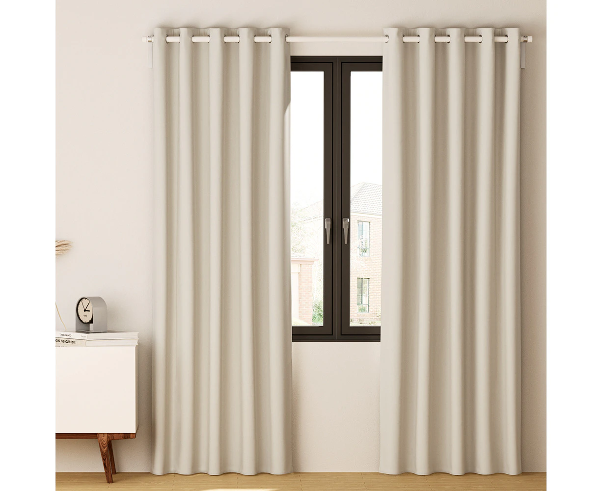 Artiss 2X Blockout Curtains Eyelet 140x230cm Beige