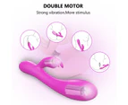 G Spot Rabbit Vibrator with Heating Function, Rose Sex Toys for Clitoris G-spot Stimulation Dildo Vibrator with 16 Powerful Stimulator for Women