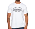 Billabong Men's Trademark Tee / T-Shirt / Tshirt - White/Black
