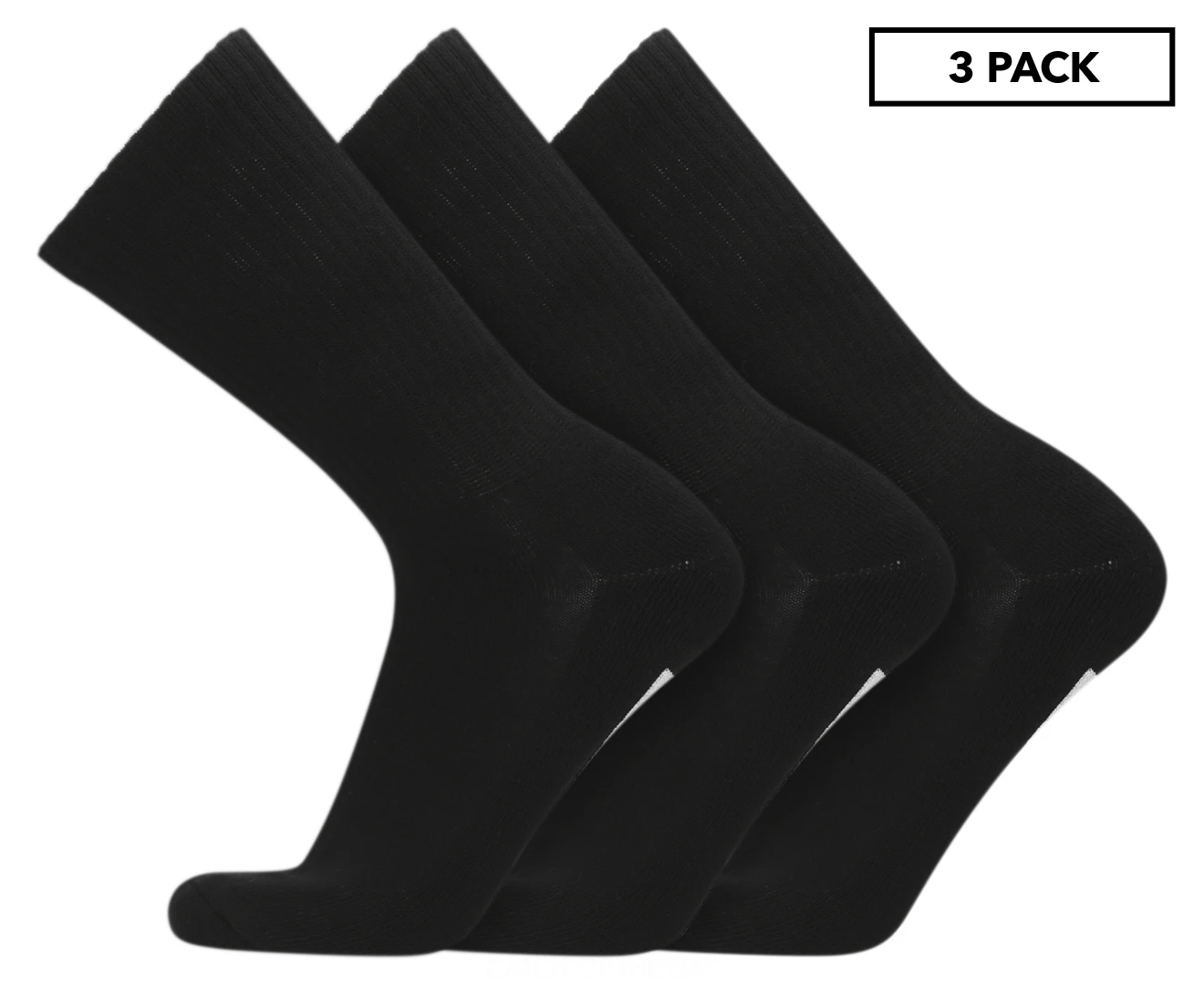 Bonds Men's Logo Crew Socks 3-Pack - Black