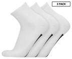 Bonds Men's Logo Quarter Crew Socks 3-Pack - White