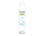 3 x Simple Kind To Skin Pure Deodorant Aerosol Spray Alcohol Free Mist Deo 200mL