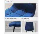 Levede 4x Dining Chairs Kitchen Velvet Chair Lounge Room Retro Padded Seat Blue