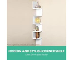 Artiss 5 Tier Corner Wall Shelf - White