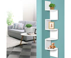 Artiss 5 Tier Corner Wall Shelf - White