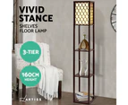 Artiss Floor Lamp LED Storage Shelf Standing Vintage Wood Light Reading Bedroom