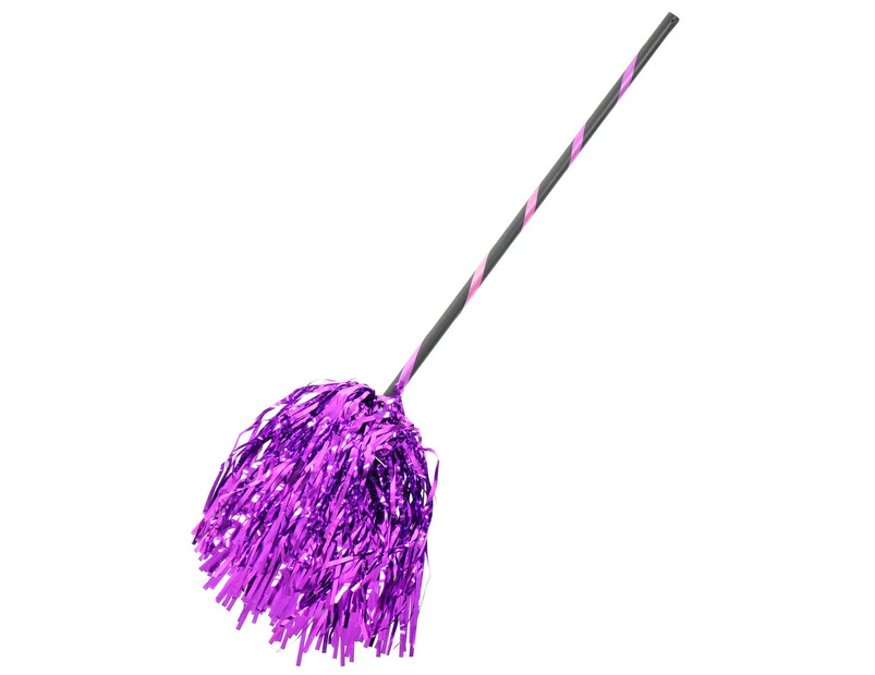 Purple Tinsel Witch Broomstick Halloween Accessory