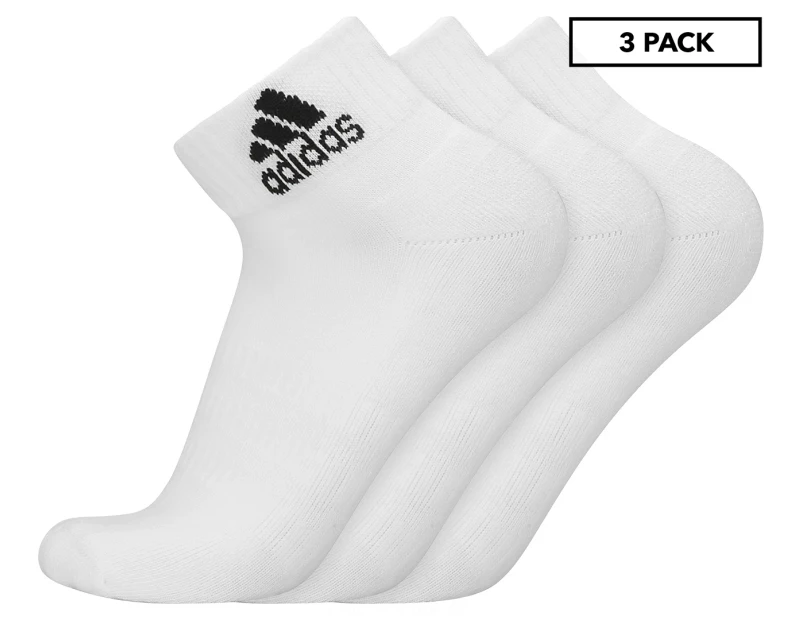 Adidas Men's Cushioned Ankle Socks 3-Pack - White/Black