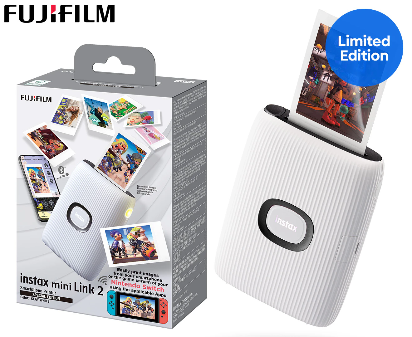 Fujifilm Instax Mini Link 2 Wireless Smartphone Printer, Clay