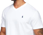 Polo Ralph Lauren Men's Jersey V-Neck Tee / T-Shirt / Tshirt - White