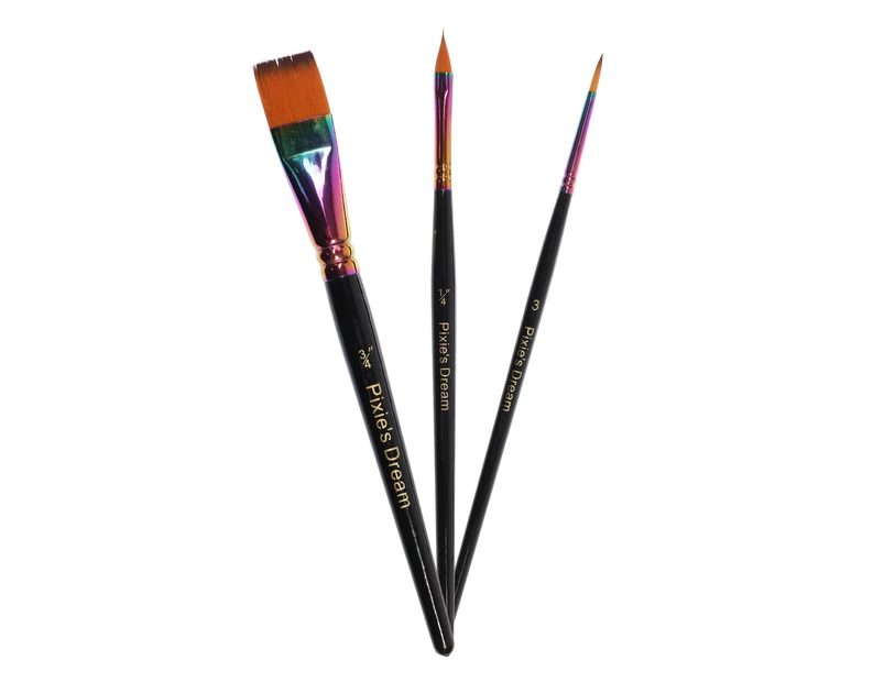 Pixie's Dream Rainbow Face Paint Brush Set 3PK