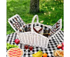 2 Person Picnic Basket Vintage Baskets Outdoor Insulated Blanket