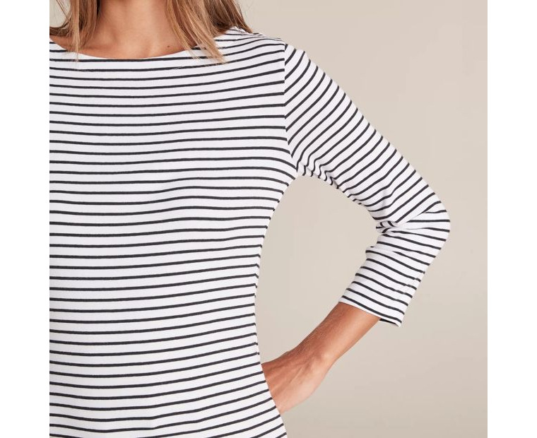 Isabel Boat Neck Top - Preview - White