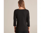 Isabel Boat Neck Top - Preview - Black