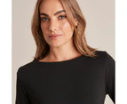 Isabel Boat Neck Top - Preview - Black