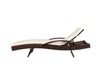 Set of 2 Sun Lounge Outdoor Furniture Day Bed Rattan Wicker Lounger Patio