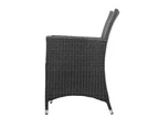 3pc Bistro Wicker Outdoor Furniture Set Black
