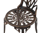3PC Outdoor Setting Cast Aluminium Bistro Table Chair Patio Bronze
