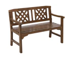 Wooden Garden Bench 2 Seat Patio Furniture Timber Outdoor Lounge Chair Natural