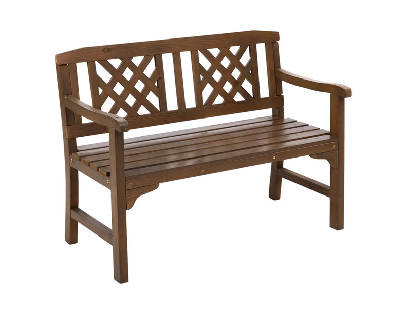 Wooden Garden Bench 2 Seat Patio Furniture Timber Outdoor Lounge Chair Natural