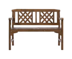 Wooden Garden Bench 2 Seat Patio Furniture Timber Outdoor Lounge Chair Natural