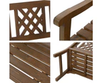 Wooden Garden Bench 2 Seat Patio Furniture Timber Outdoor Lounge Chair Natural