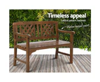 Wooden Garden Bench 2 Seat Patio Furniture Timber Outdoor Lounge Chair Natural