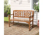 Wooden Garden Bench 2 Seat Patio Furniture Timber Outdoor Lounge Chair Natural