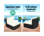3PC Outdoor Furniture Sofa Set Wicker Rattan Garden Lounge Chair Setting