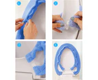Toilet Seat Cover With Snap Fixed Elastic In Washable Textile Fabric Toilet Seat Cover,Blue