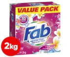 Fab Front & Top Loader Laundry Powder Fresh Frangipani 2kg