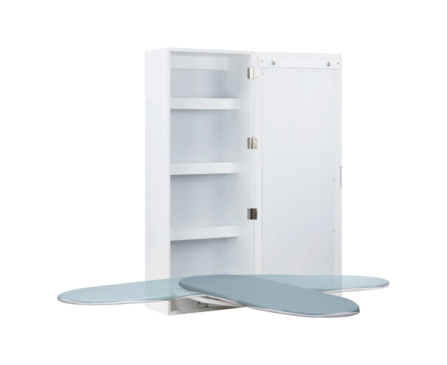 Astra Wall Mounted Rotating Ironing Board Cabinet with Mirror White