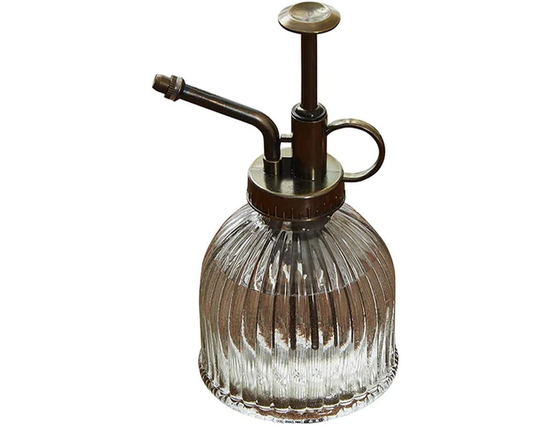 Watering can,Vertical Pattern Transparent Glass Watering Can Sprinkler Transparent +Bronze HeadPlant Sprayer,Spray Bottle