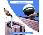 4 Piece Luggage Set Carry On Traveller Suitcases Hard Shell Rolling Trolley Checked Bag TSA Lock Front Hook Lightweight Rose Gold