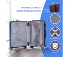 4 Piece Luggage Suitcase Set Carry On Traveller Bag Hard Shell Rolling Trolley Checked TSA Lock Front Hook Lightweight Ice Blue