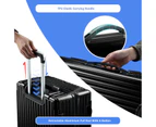 4 Piece Luggage Set Carry On Traveller Suitcases Hard Shell Rolling Trolley Checked Bag TSA Lock Front Hook Lightweight Black