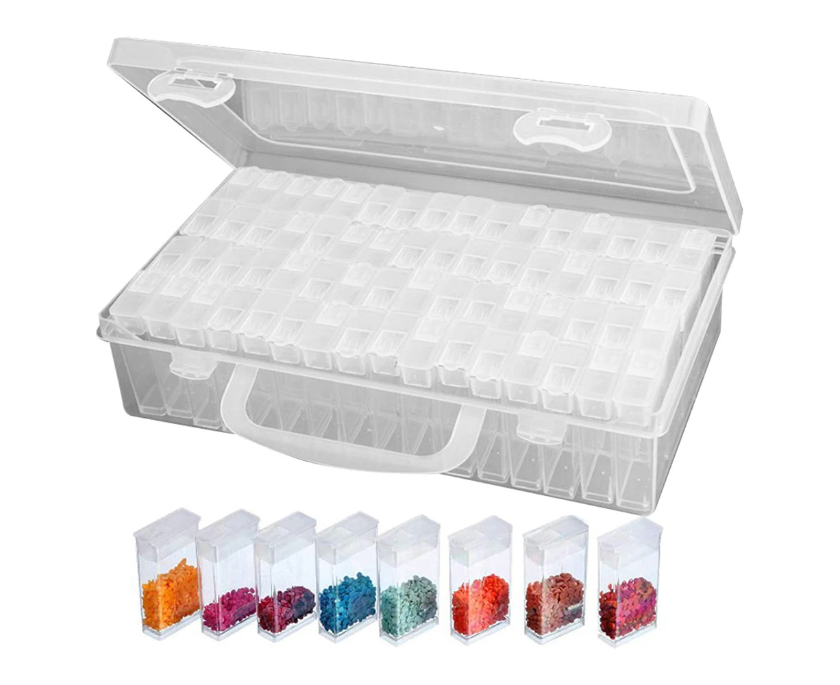 64 Grid Transparent Box DIY Handmade Beaded Diamond Painting Storage Box Glass Rice Bead Box Nail Art Accessory Box