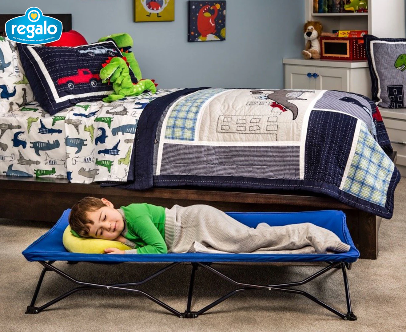 Regalo Kids Toddler Portable Travel Bed - Navy