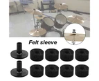 1 Set Cymbal Felt Pad Anti-Slip Reduce Scratch Compact Drum Felt Pad Washers Sound Gasket Set for Instrument - Black