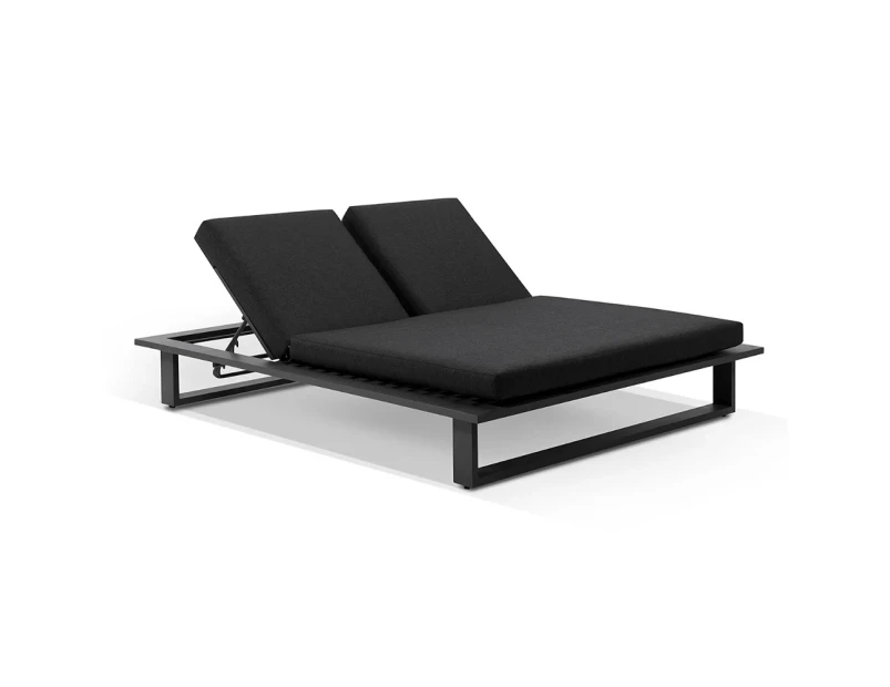 Arcadia Double Aluminium Sun Lounge - Outdoor Sun Lounges - Charcoal