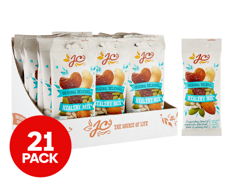 21 x J.C.'s Quality Foods Original Delicious Healthy Mix 35g