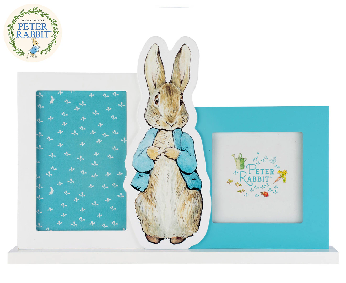 Beatrix Potter Peter Rabbit Double Picture Frame - White/Blue