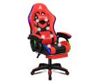 ALFORDSON Gaming Chair with 8-Point Massage 12 RGB LED Black & Red